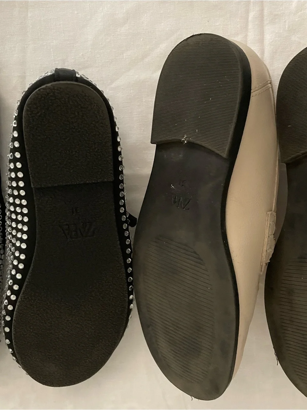 Zara Girls Shoes Sz 31 13.5 Black Rhinestone Mary Jane Flats Horsebit Loafers